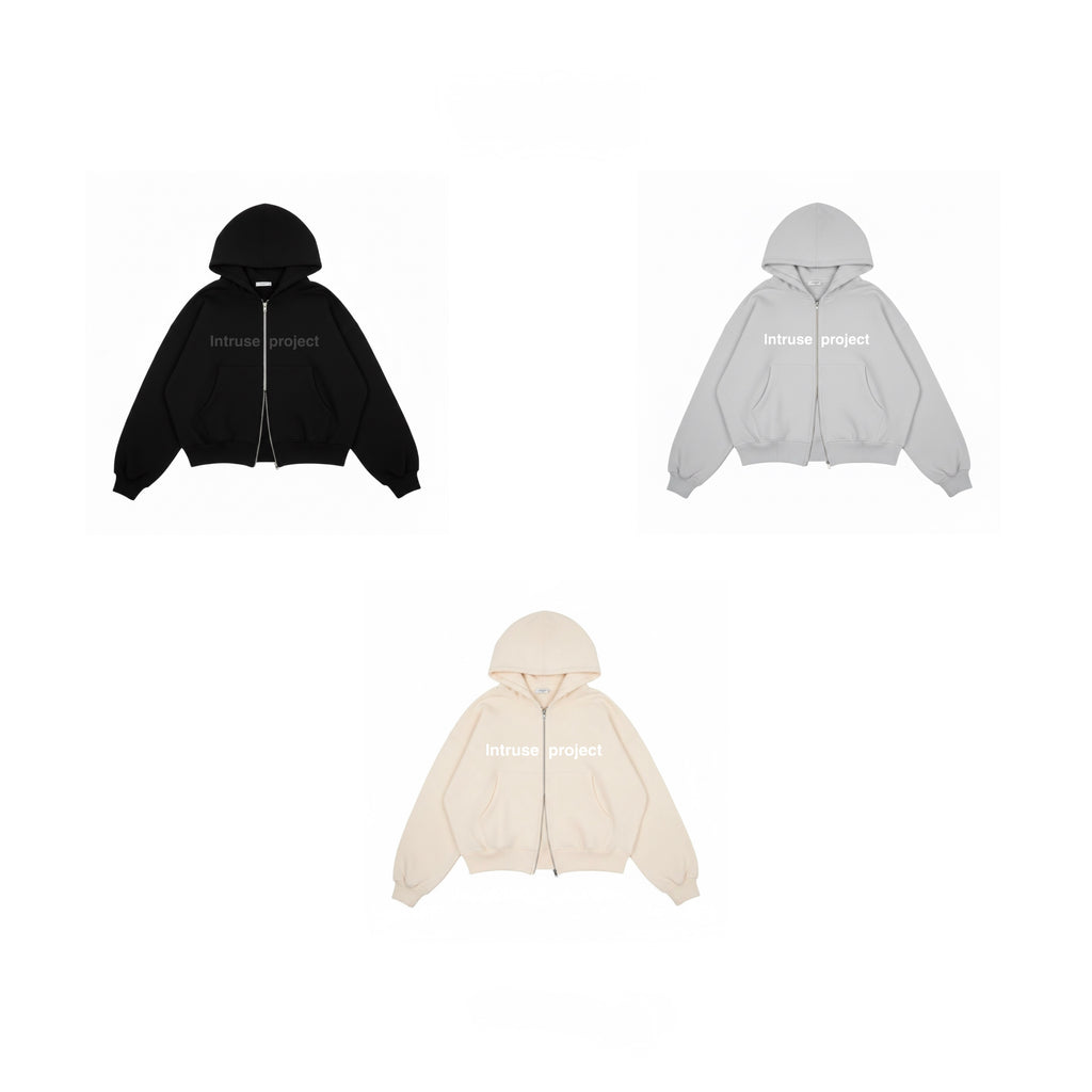 Double zip boxy hoodie