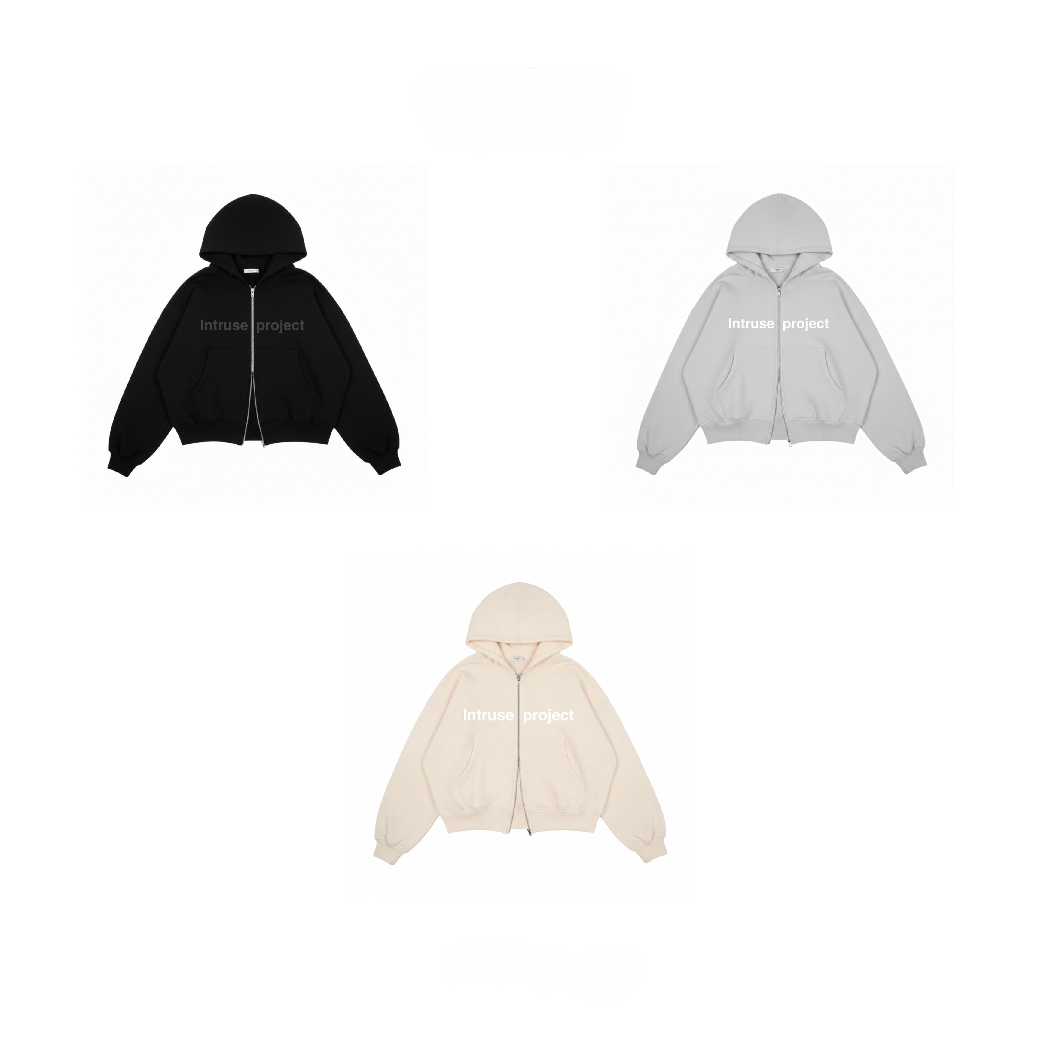 Trio pack double zip hoodie