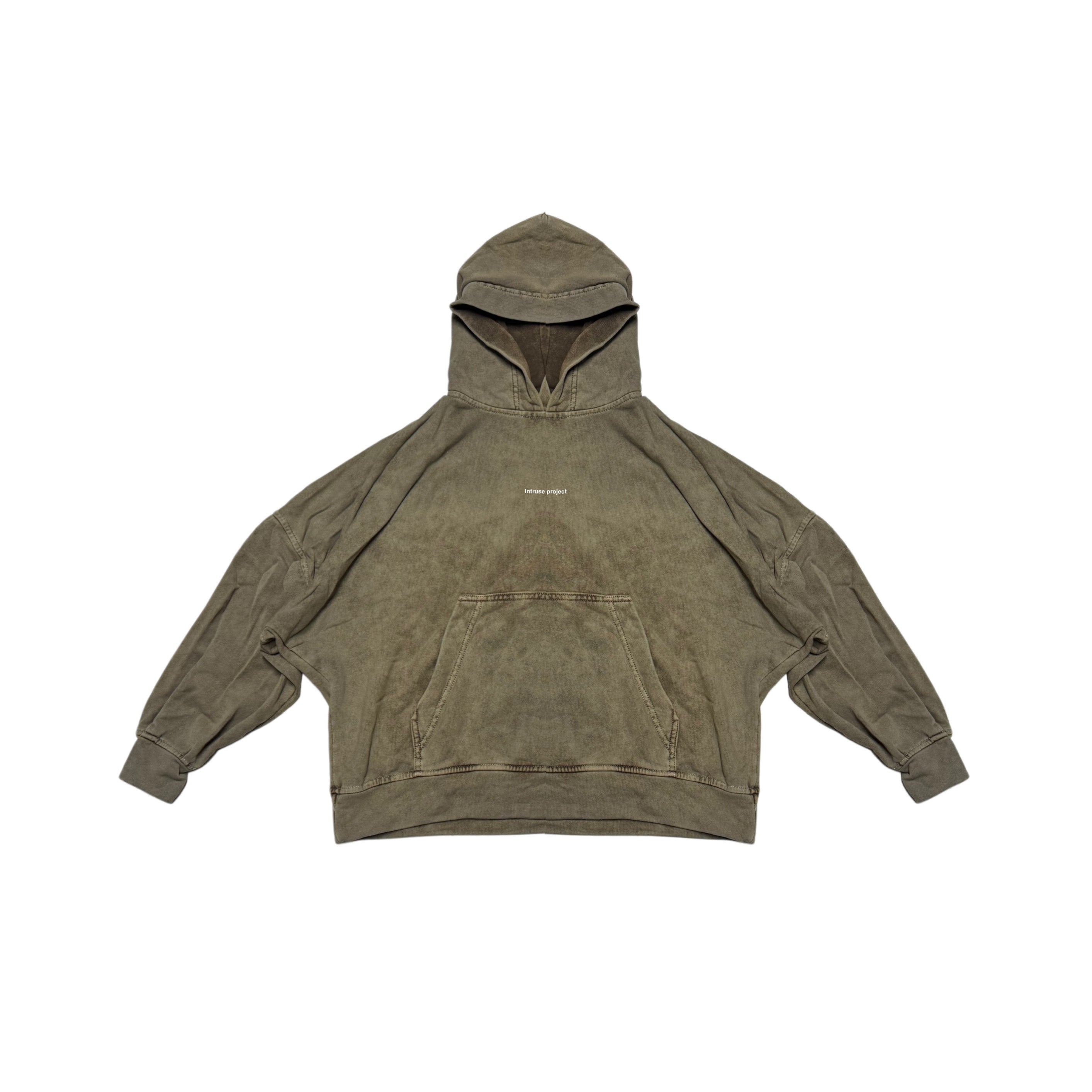 Washed oversize hoodie café oscuro sample