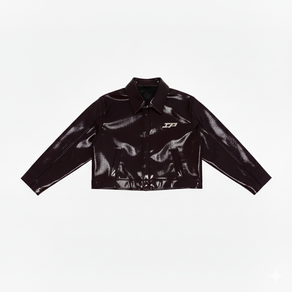 Jacket sintética charol vinotinto( bajo pedido 10-15 días )