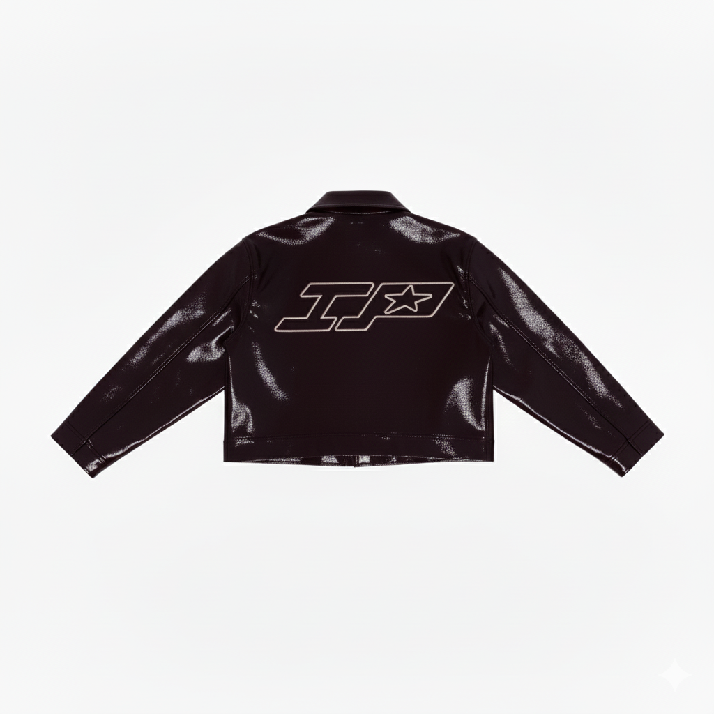 Jacket sintética charol vinotinto( bajo pedido 10-15 días )