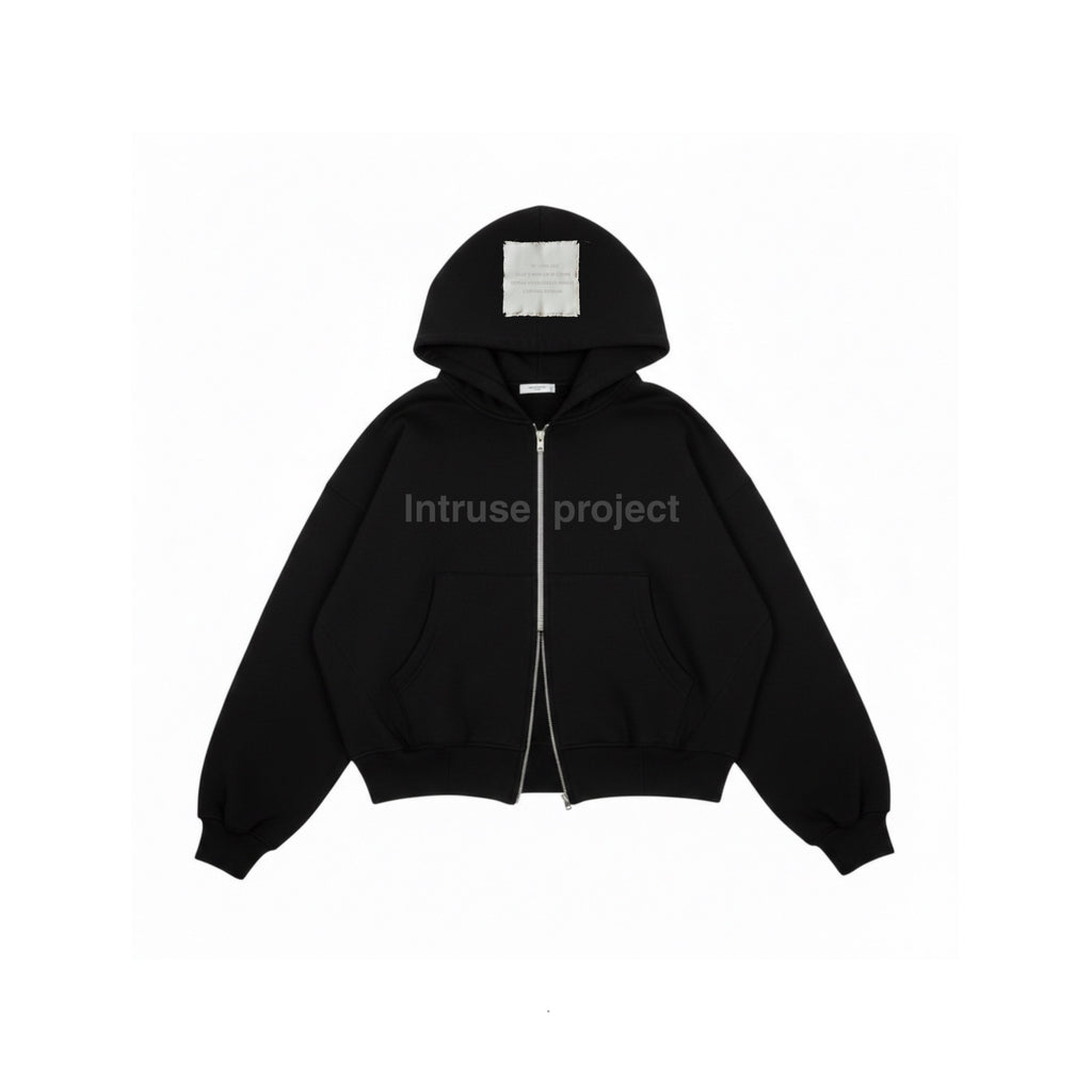Double zip boxy hoodie