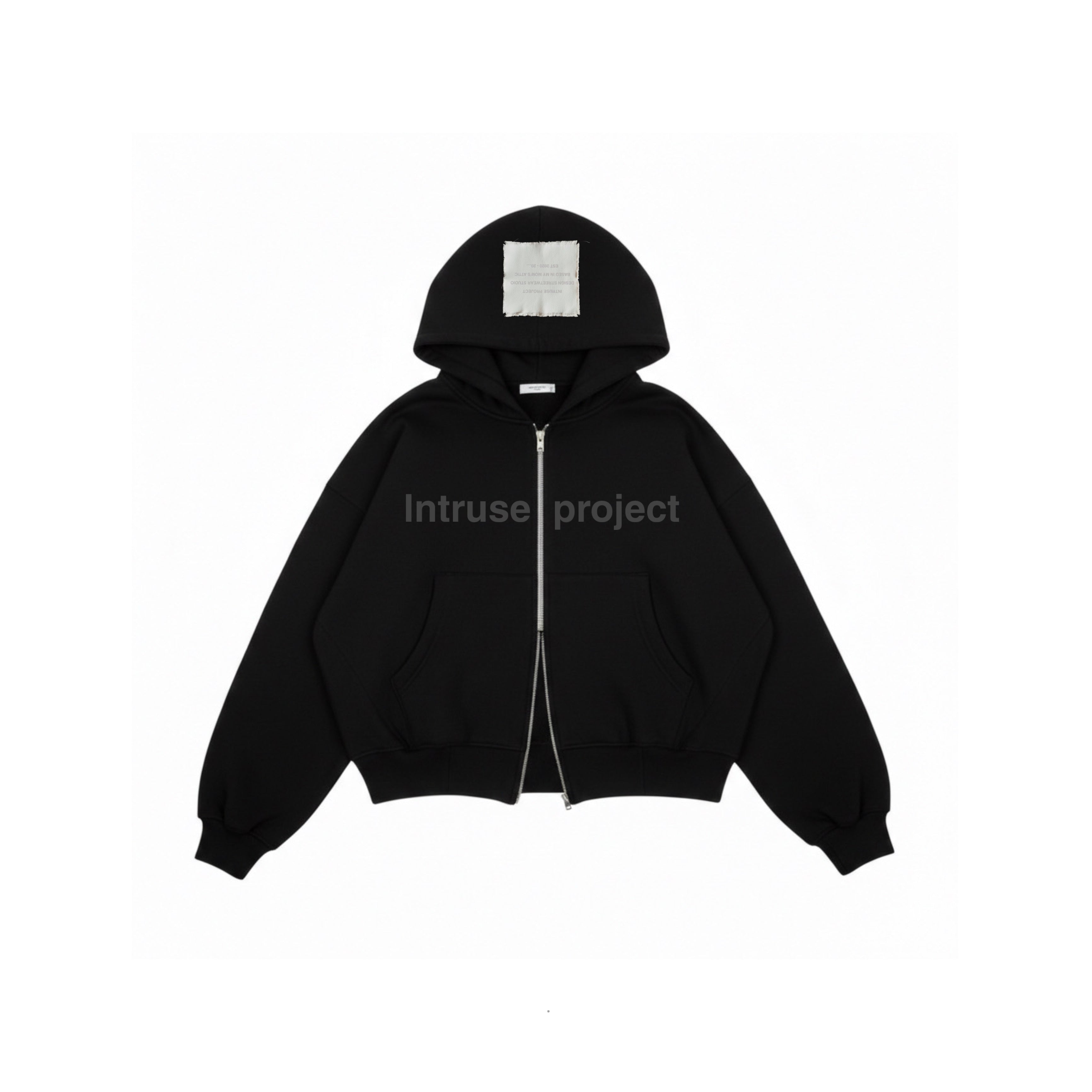 Double zip boxy hoodie