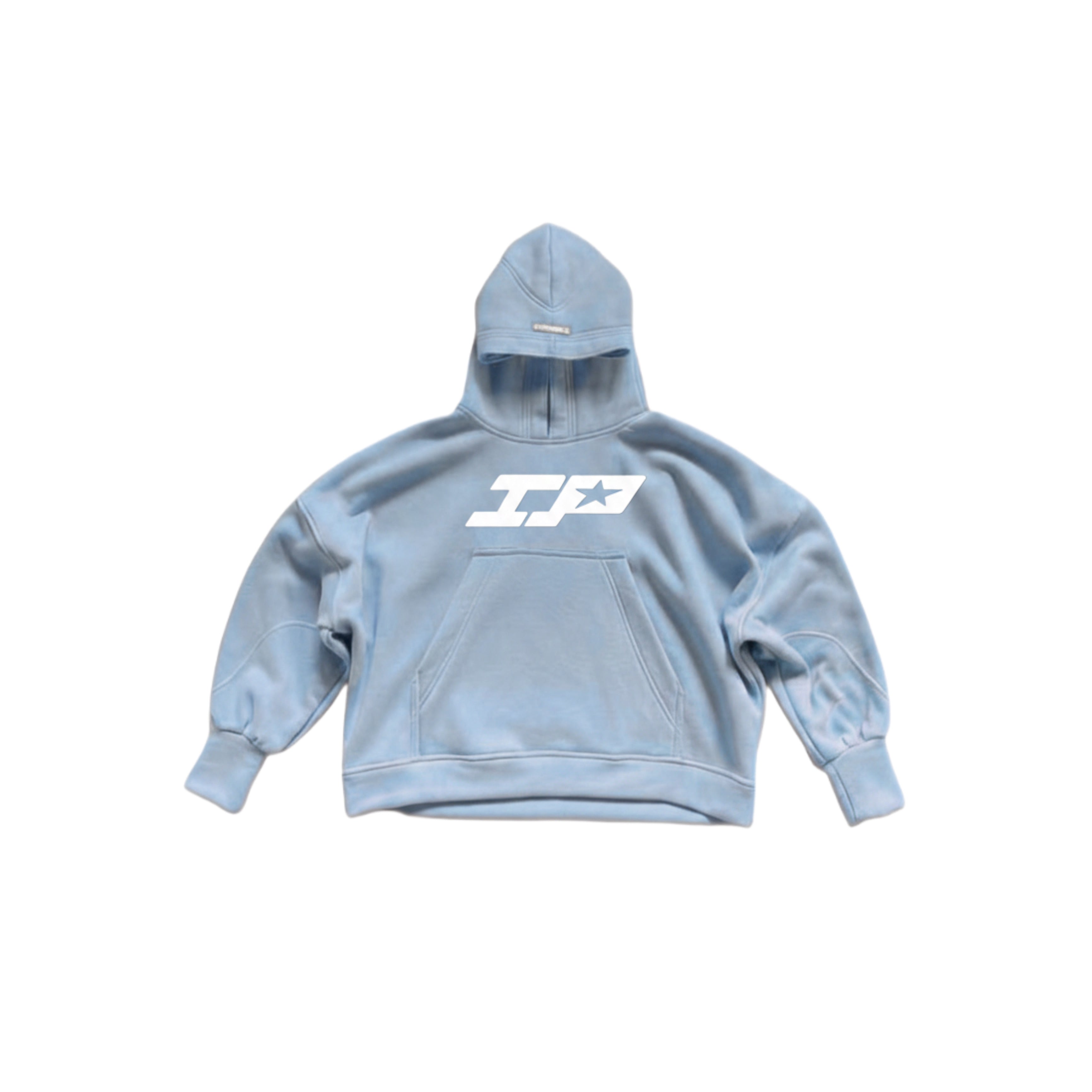 Semi cropped Hoodie IP azul claro