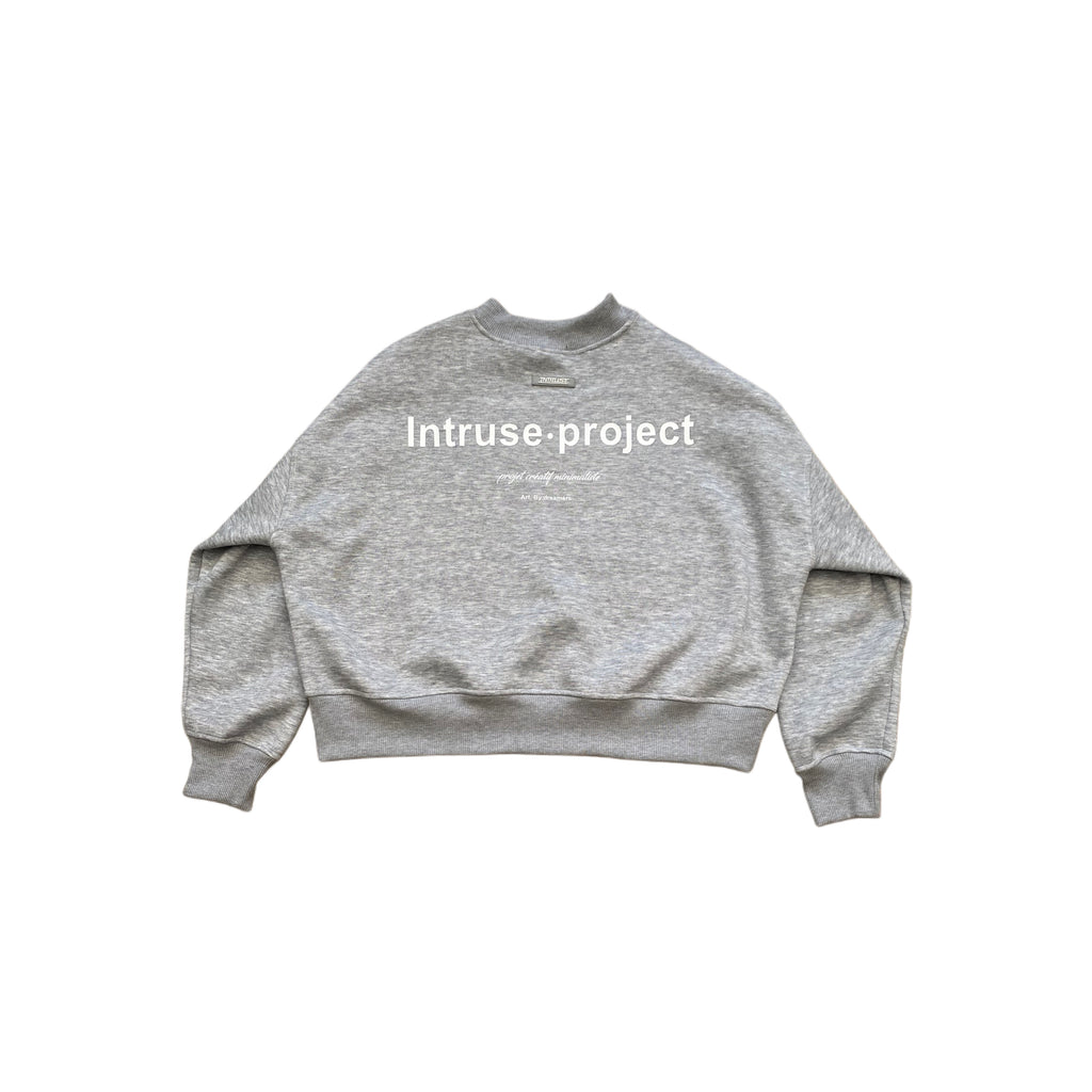 Cropped crewneck gris