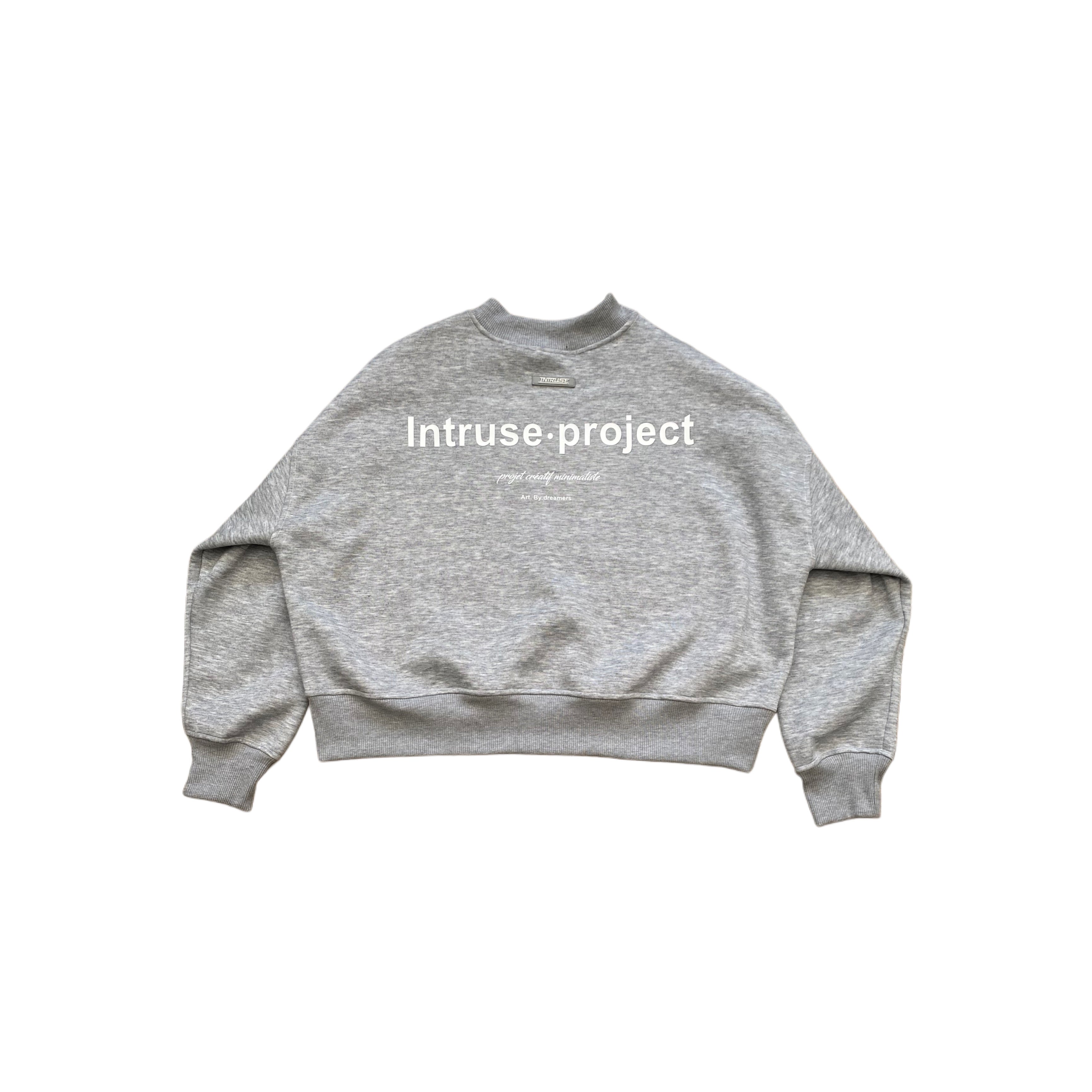 Cropped crewneck gris