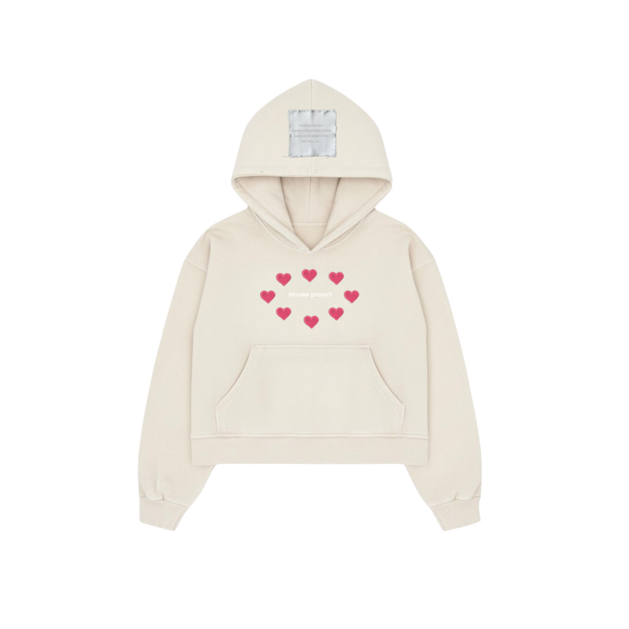 Multi hearts boxy hoodie