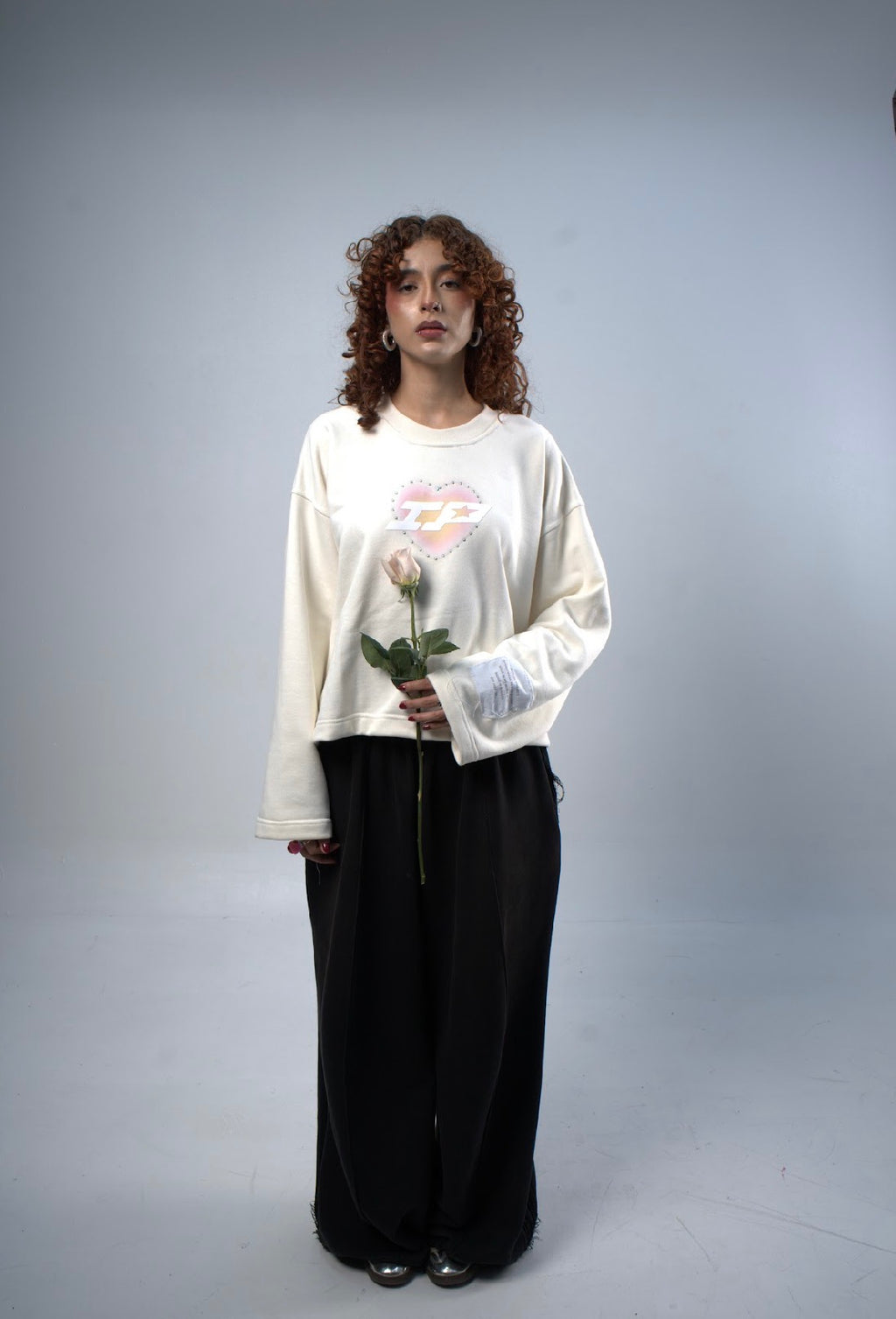 Valentine’s Cream long sleeve pedrería