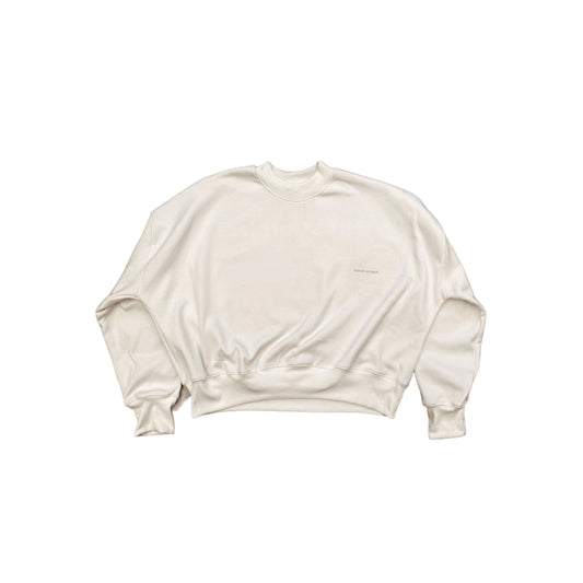 Cropped crewneck marfil