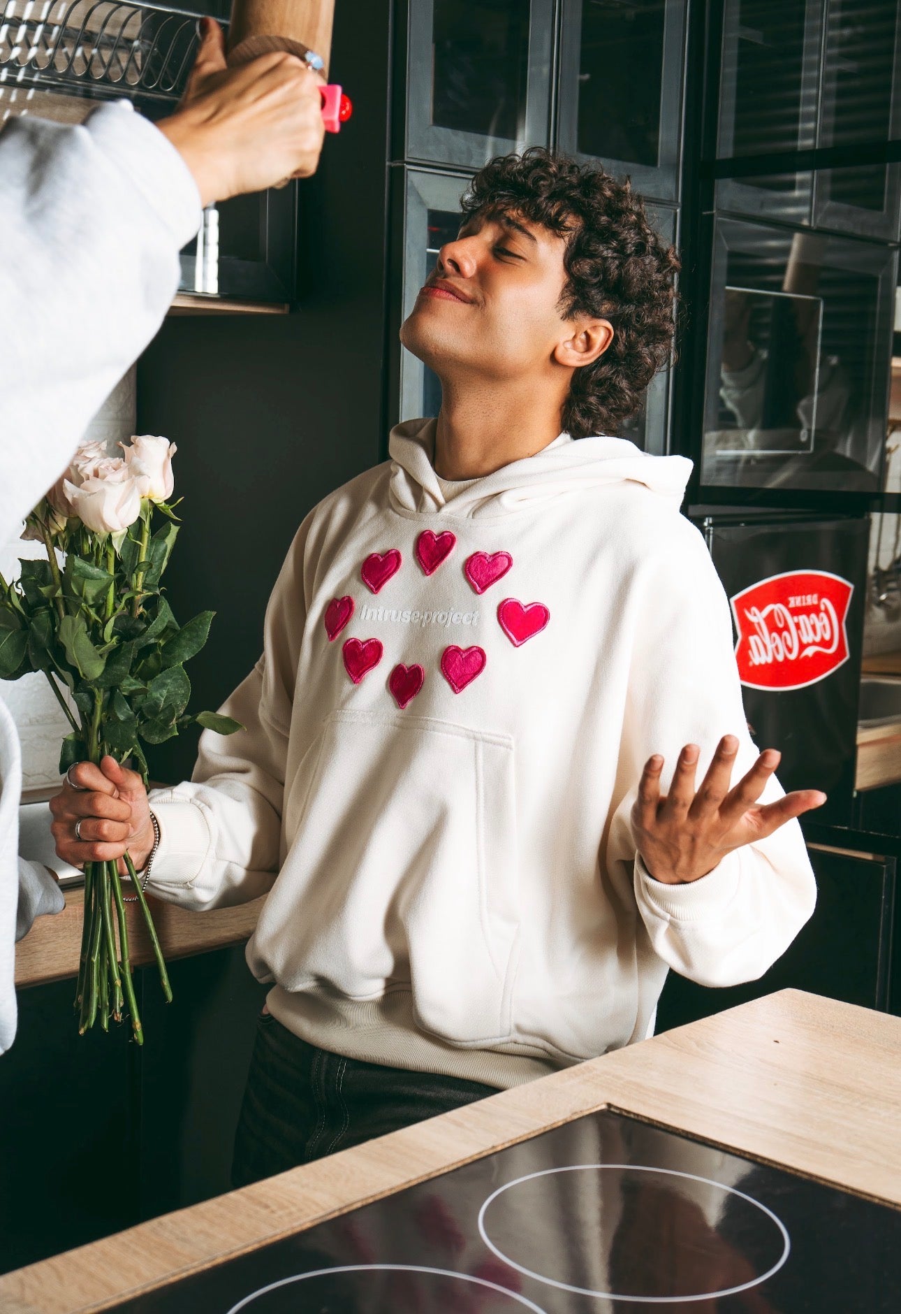 Multi hearts boxy hoodie