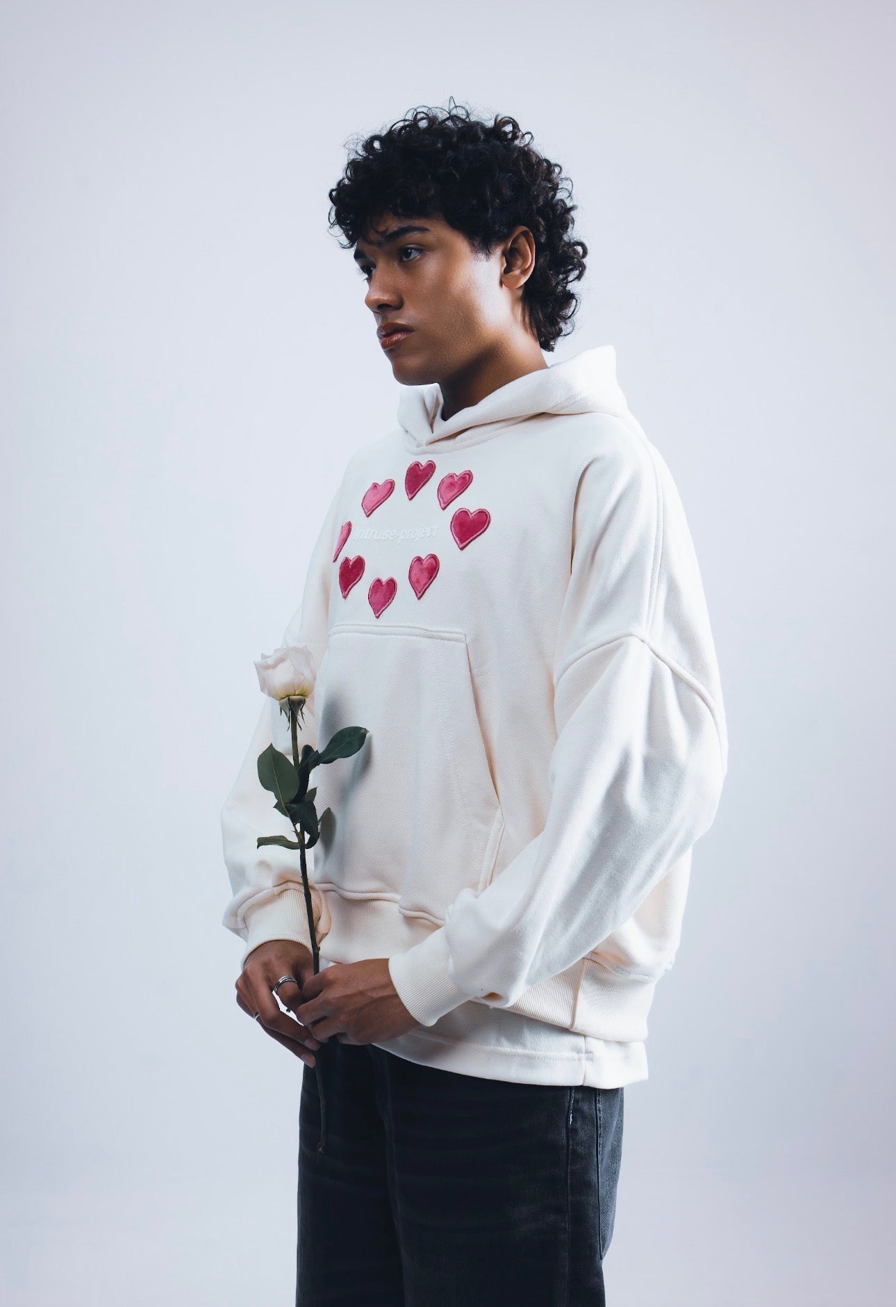 Multi hearts boxy hoodie