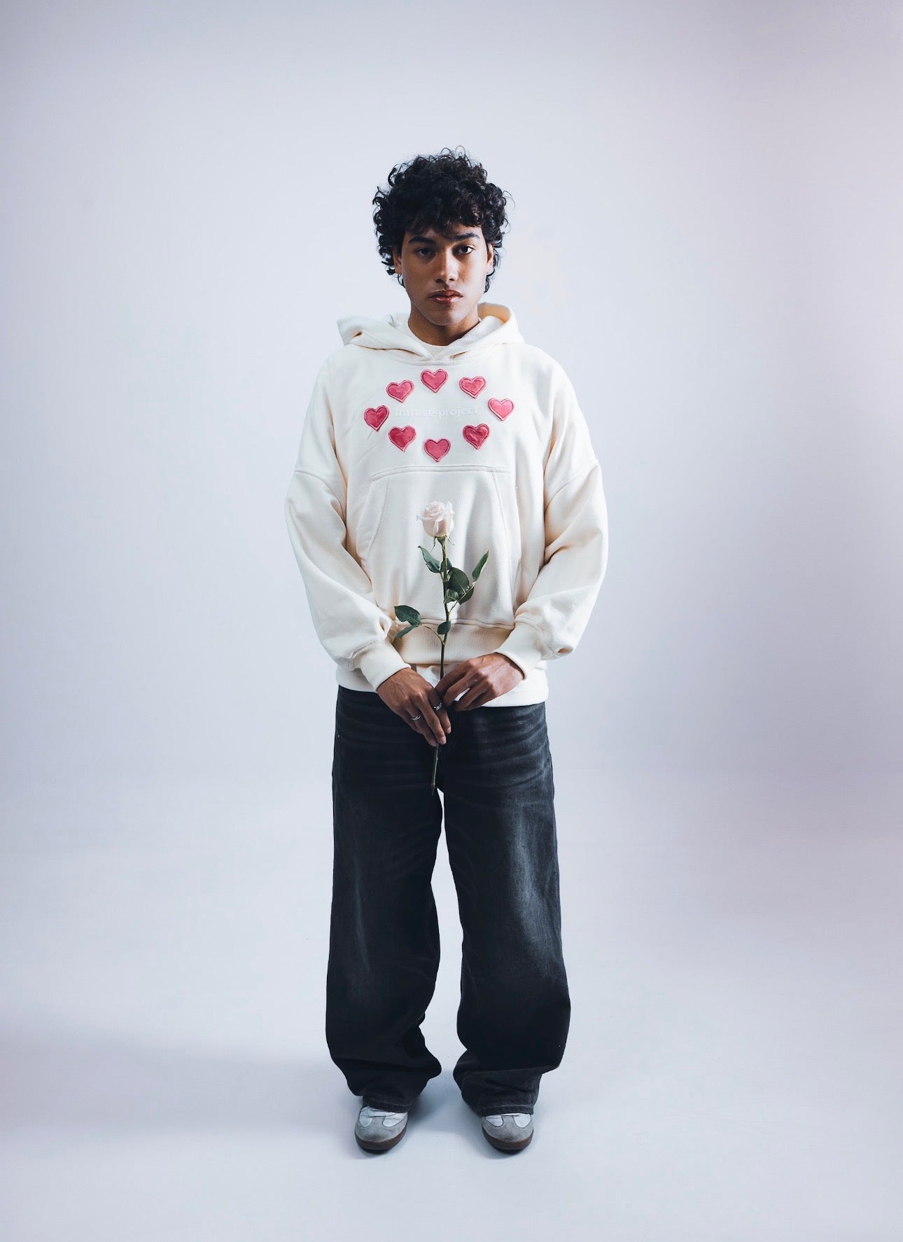 Multi hearts boxy hoodie