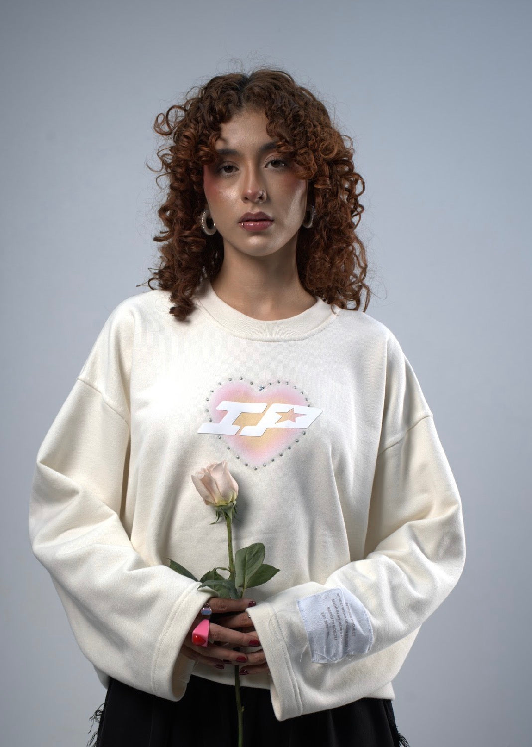 Valentine’s Cream long sleeve pedrería