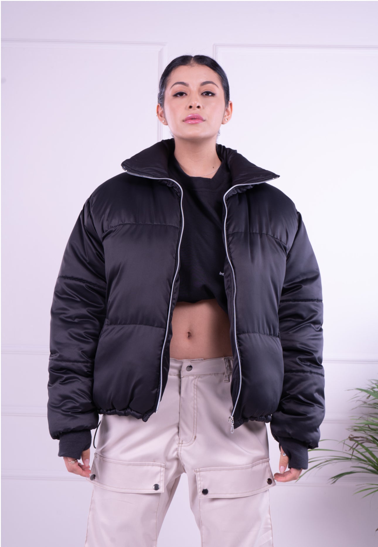 Puffer Jacket 3 paneles negra SAMPLE