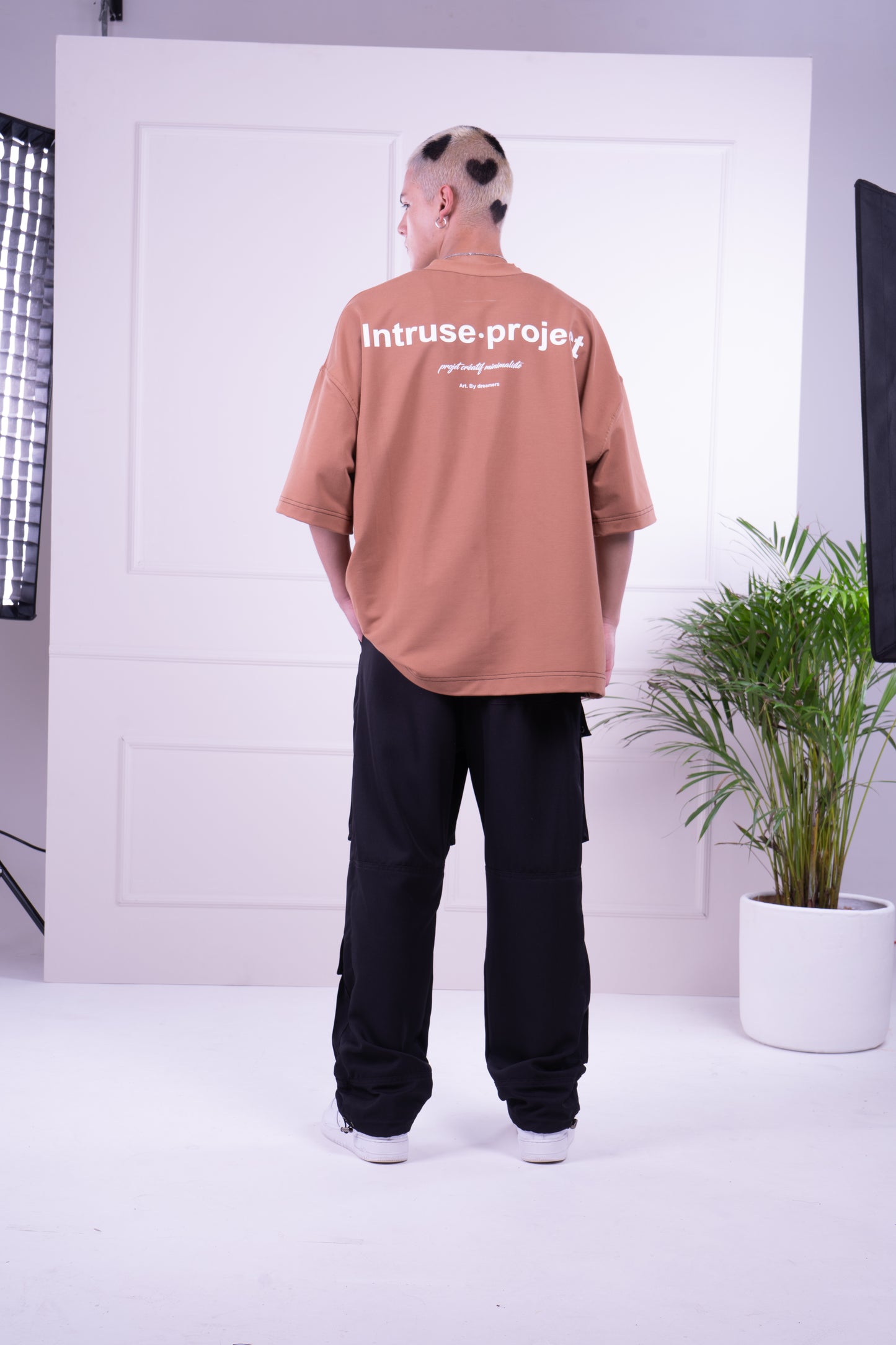 Oversize basic brown tee