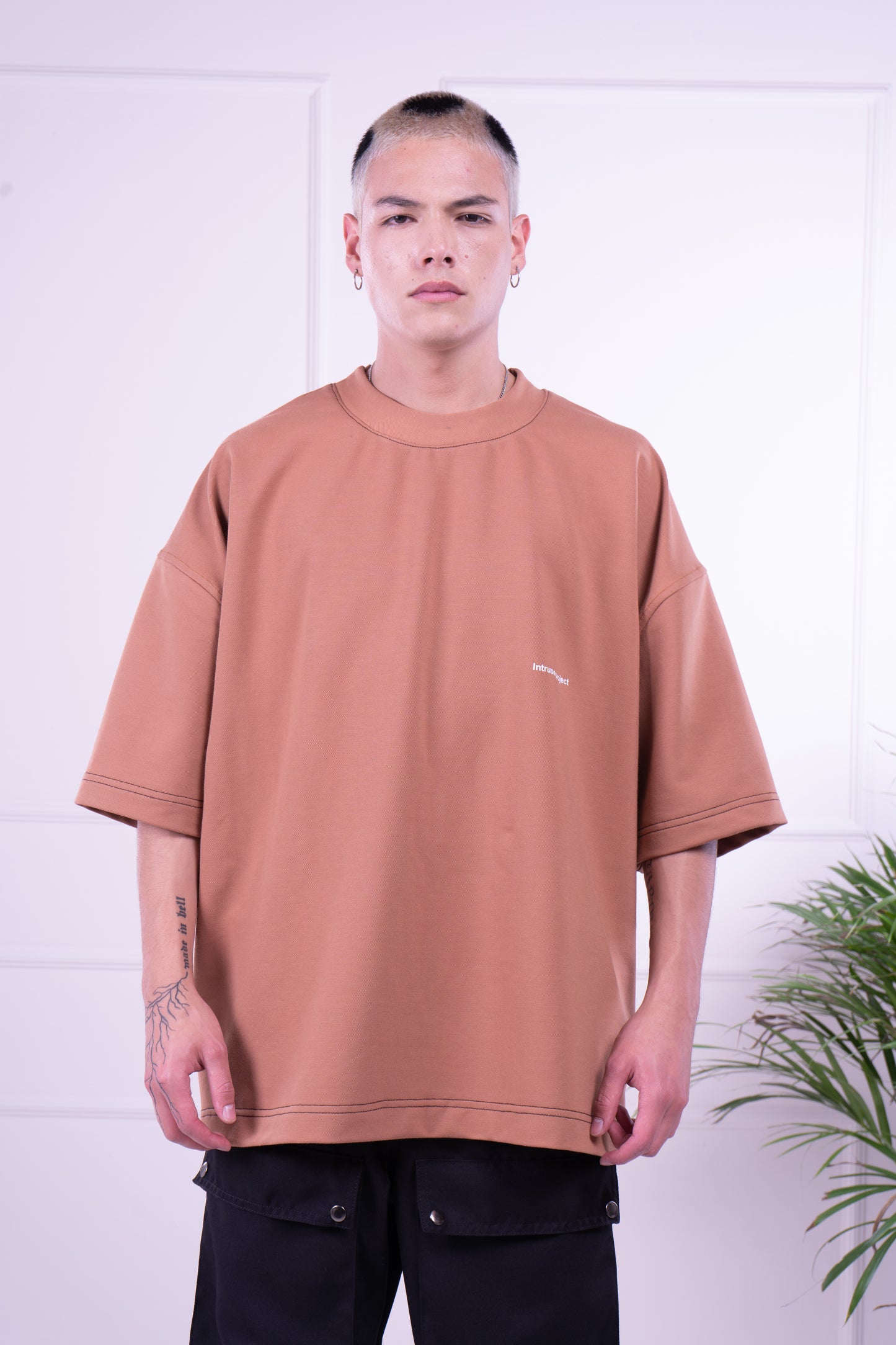 Oversize basic brown tee