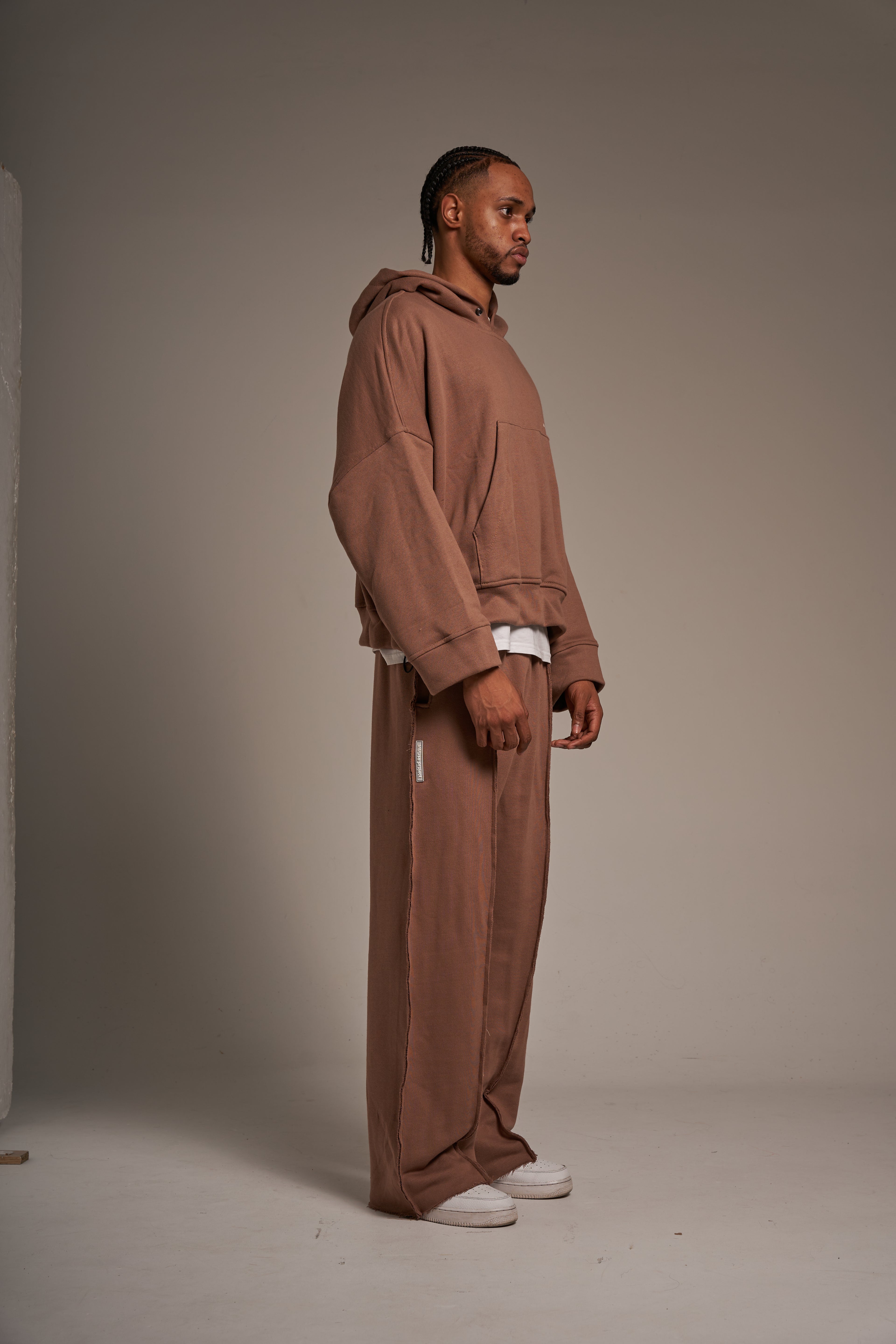 Oversize cropped hoodie V2 café claro