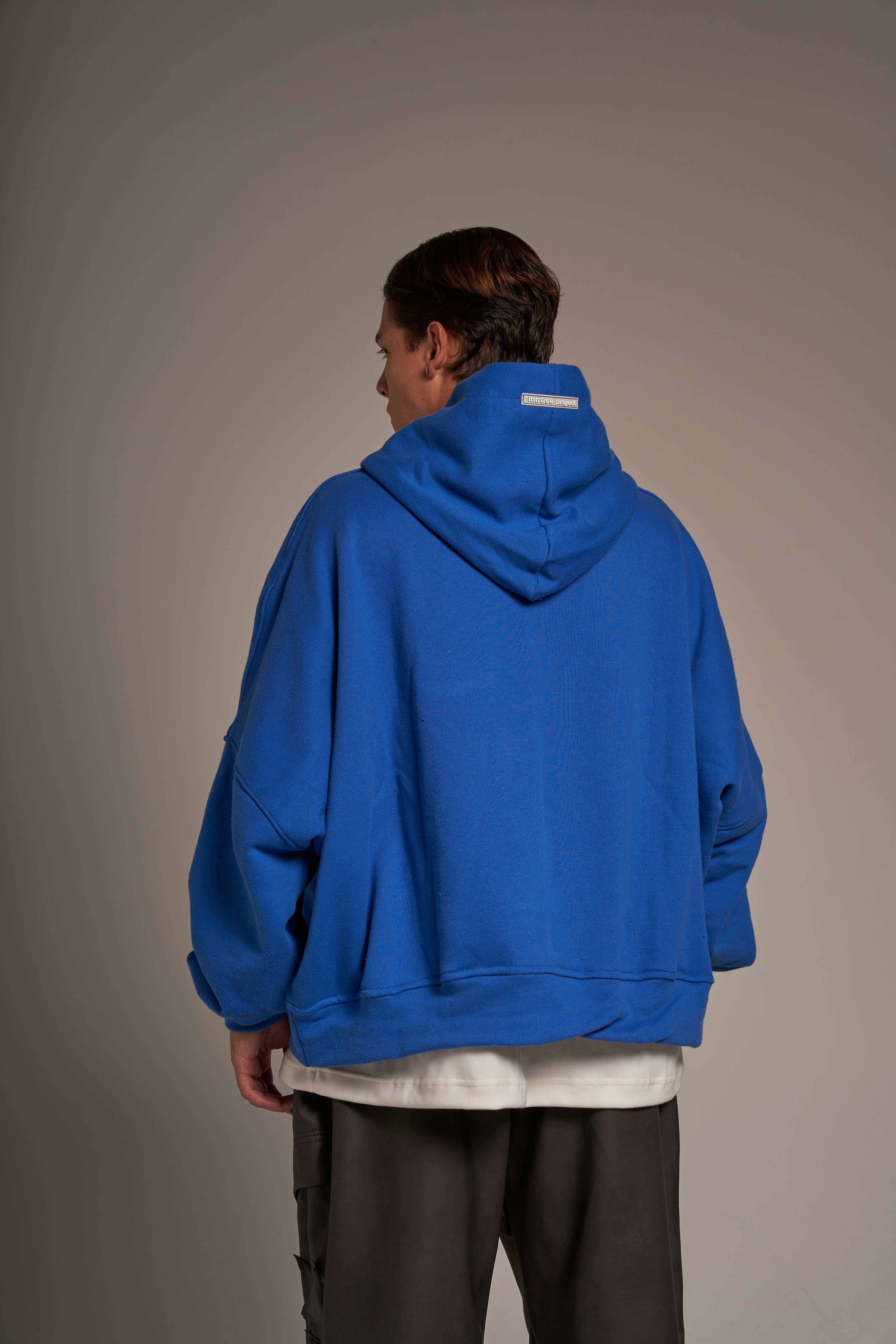 Oversize cropped hoodie V2 azul rey