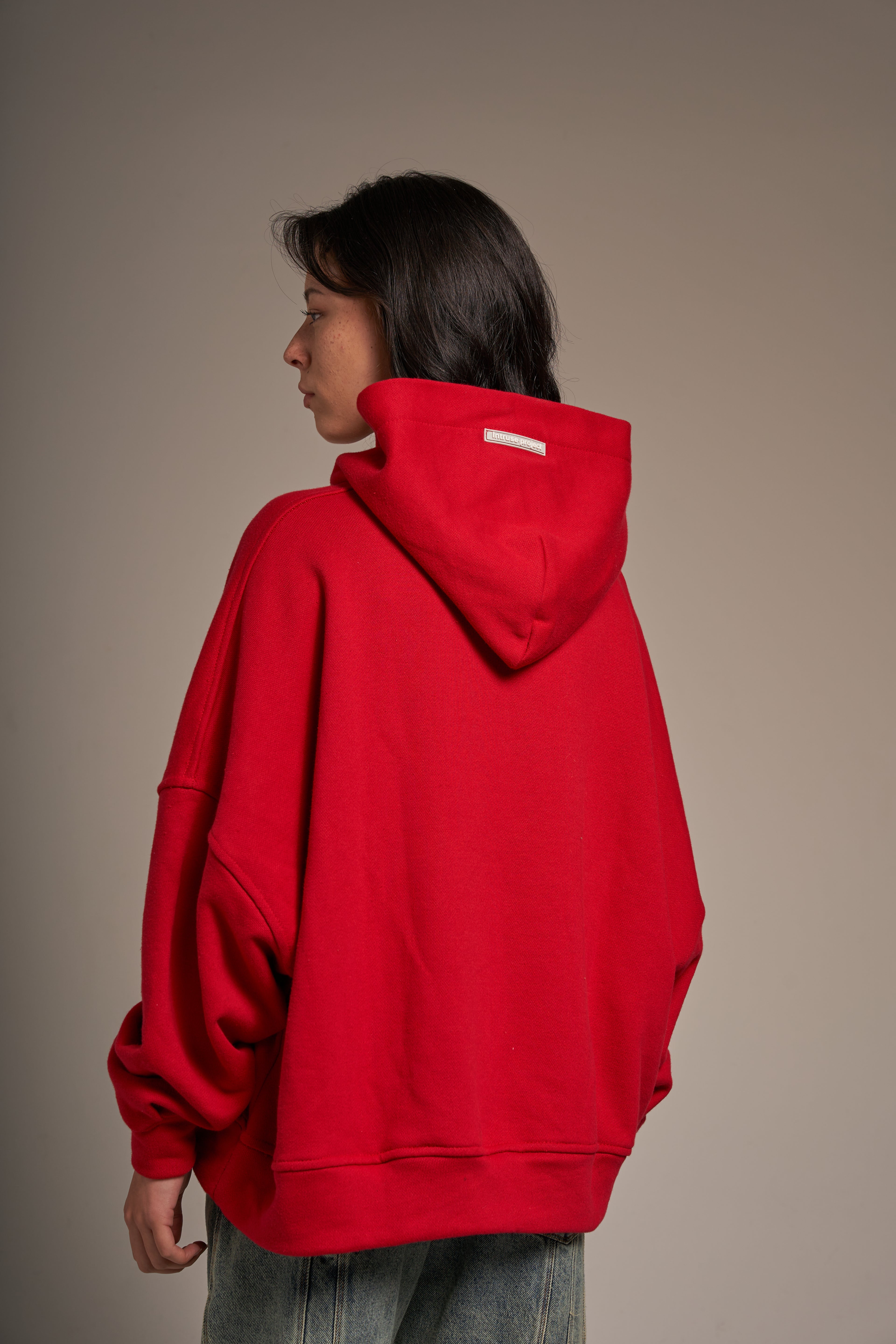 Oversize cropped hoodie V2 rojo
