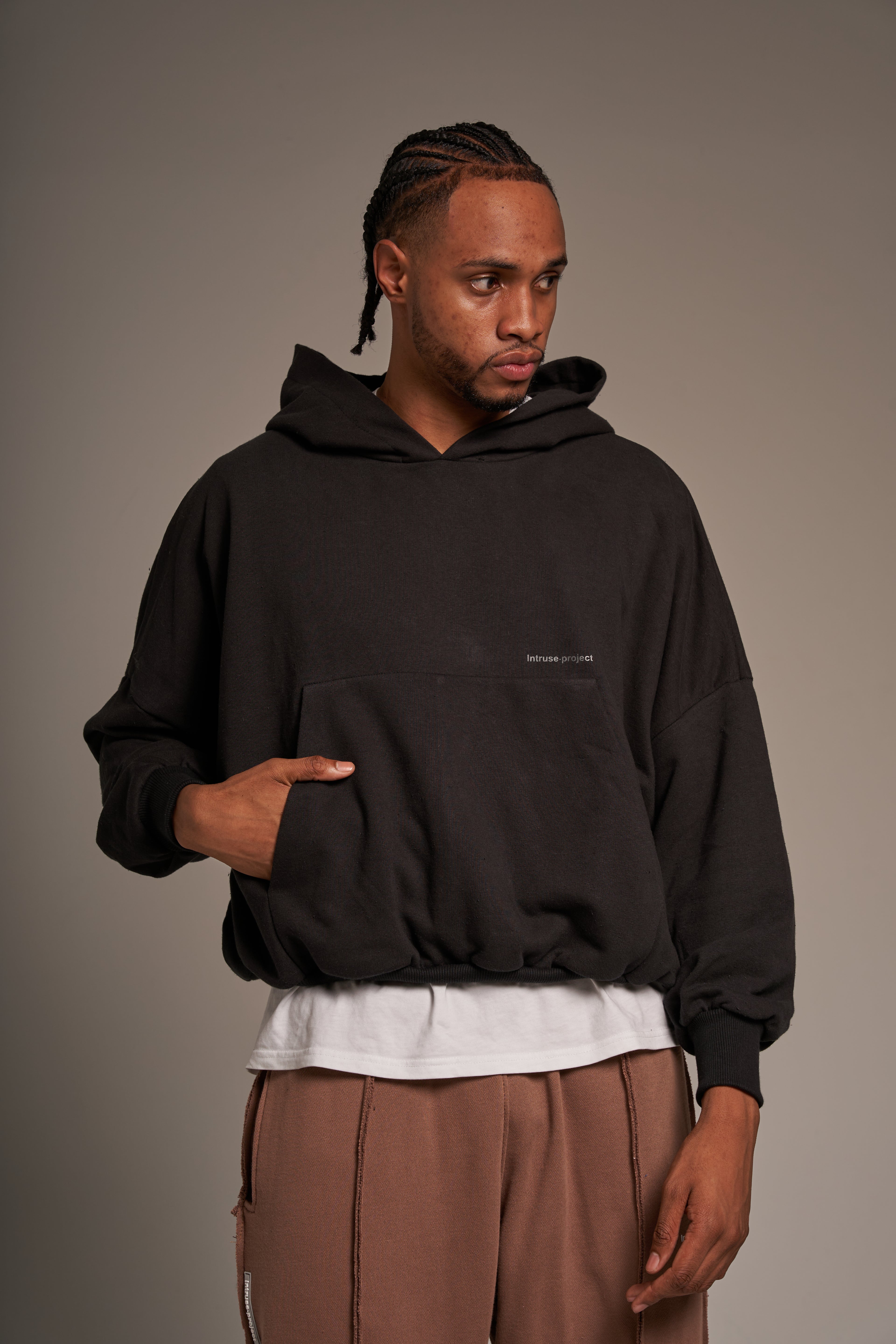 Oversize cropped hoodie V2 negro