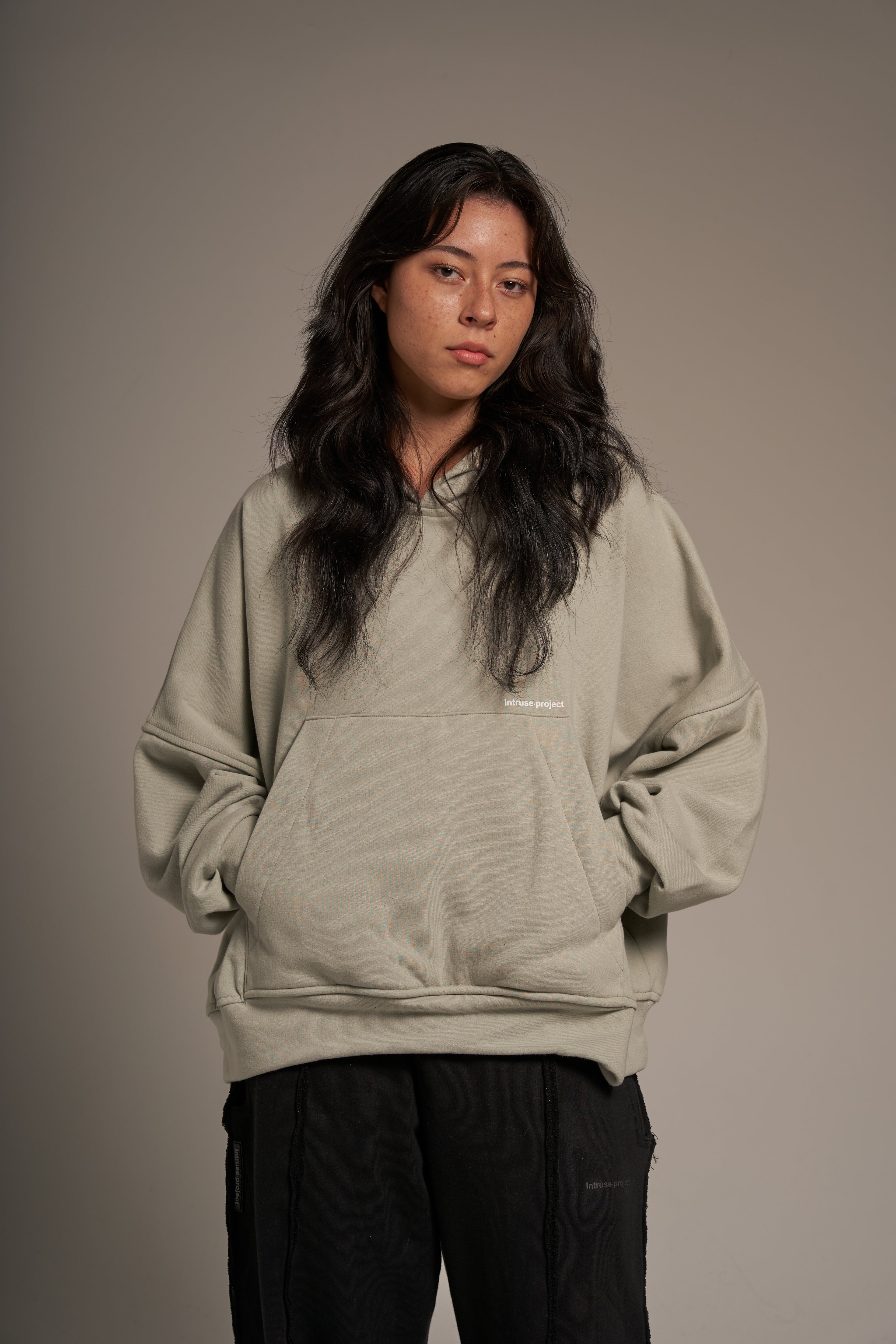 Oversize cropped hoodie V2 verde manzana