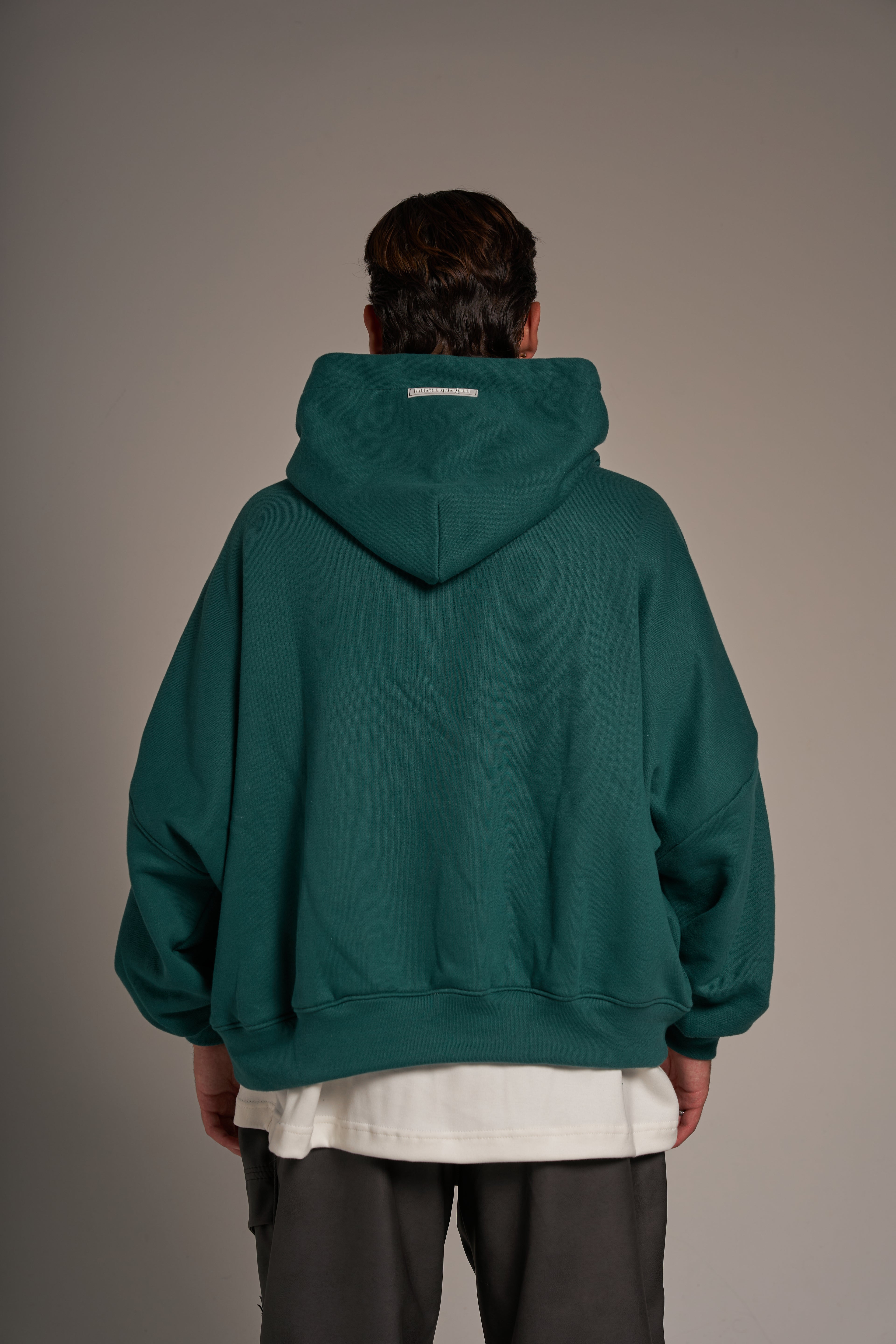 Oversize cropped hoodie V2 verde pino